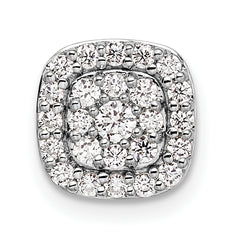 14k White Gold 3/8 carat Lab Grown Diamond VS/SI+ G+ Complete Chain Slide Pendant