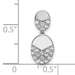 14k White Gold 1/5 carat Lab Grown Diamond VS/SI+ G+ Dangle Chain Slide Pendant