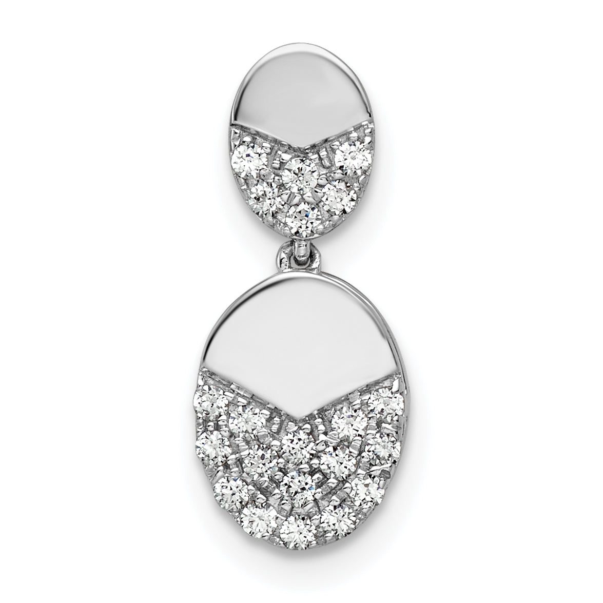 14k White Gold 1/5 carat Lab Grown Diamond VS/SI+ G+ Dangle Chain Slide Pendant