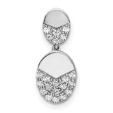 14k White Gold 1/5 carat Lab Grown Diamond VS/SI+ G+ Dangle Chain Slide Pendant