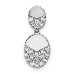 14k White Gold 1/5 carat Lab Grown Diamond VS/SI+ G+ Dangle Chain Slide Pendant