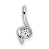 14k White Gold 1/10 carat Lab Grown Diamond VS/SI+ G+ Complete Fashion Pendant