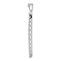 14k White Gold 1 carat Lab Grown Diamond VS/SI+ G+ Fashion Bar Pendant