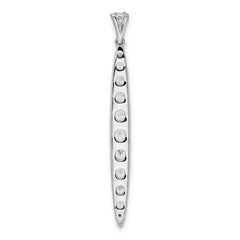 14k White Gold 1 carat Lab Grown Diamond VS/SI+ G+ Fashion Bar Pendant