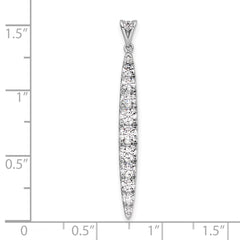 14k White Gold 1 carat Lab Grown Diamond VS/SI+ G+ Fashion Bar Pendant