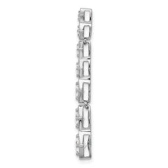14k White Gold 1 carat Lab Grown Diamond VS/SI+ G+ Seven Stone Bar Chain Slide Pendant