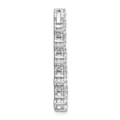 14k White Gold 1 carat Lab Grown Diamond VS/SI+ G+ Fashion Bar Chain Slide Pendant