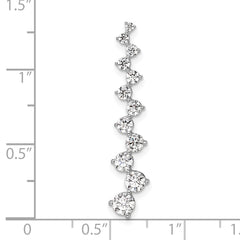 14k White Gold 1 carat Lab Grown Diamond VS/SI+ G+ Fashion Bar Chain Slide Pendant