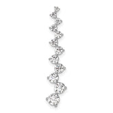 14k White Gold 1 carat Lab Grown Diamond VS/SI+ G+ Fashion Bar Chain Slide Pendant