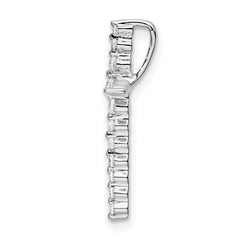 14k White Gold 1/6 carat Lab Grown Diamond VS/SI+ G+ Complete Cross Chain Slide Pendant