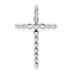 14k White Gold 1/6 carat Lab Grown Diamond VS/SI+ G+ Complete Cross Chain Slide Pendant