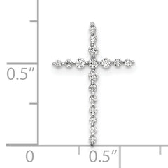 14k White Gold 1/6 carat Lab Grown Diamond VS/SI+ G+ Complete Cross Chain Slide Pendant