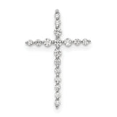 14k White Gold 1/6 carat Lab Grown Diamond VS/SI+ G+ Complete Cross Chain Slide Pendant