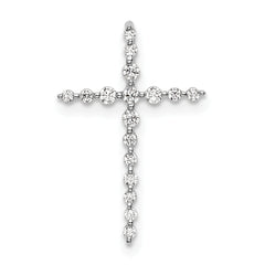 14k White Gold 1/6 carat Lab Grown Diamond VS/SI+ G+ Complete Cross Chain Slide Pendant