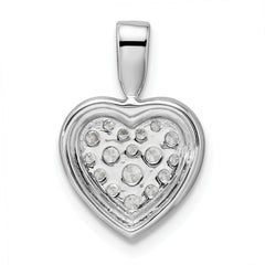 14k White Gold 3/8 carat Lab Grown Diamond VS/SI+ G+ Complete Framed Heart Pendant
