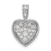 14k White Gold 3/8 carat Lab Grown Diamond VS/SI+ G+ Complete Framed Heart Pendant