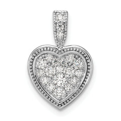 14k White Gold 3/8 carat Lab Grown Diamond VS/SI+ G+ Complete Framed Heart Pendant