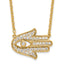 14k 1/4 carat Lab Grown Diamond VS/SI+ G+ Complete Hamsa 18 inch Necklace