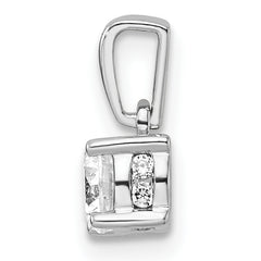 14k White Gold 1/2 carat Lab Grown Diamond VS/SI+ G+ Complete 18 inch Solitaire Pendant Necklace