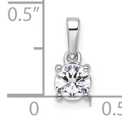 14k White Gold 1/2 carat Lab Grown Diamond VS/SI+ G+ Complete 18 inch Solitaire Pendant Necklace
