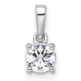 14k White Gold 1/2 carat Lab Grown Diamond VS/SI+ G+ Complete 18 inch Solitaire Pendant Necklace