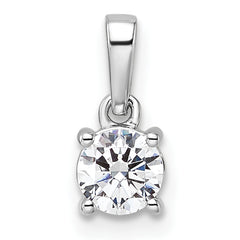 14k White Gold 1/2 carat Lab Grown Diamond VS/SI+ G+ Complete 18 inch Solitaire Pendant Necklace