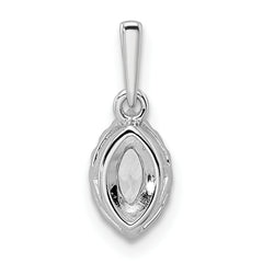 14k White Gold 1/10 carat Lab Grown Diamond VS/SI+ G+ and White Sapphire April Birthstone Pendant