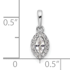 14k White Gold 1/10 carat Lab Grown Diamond VS/SI+ G+ and White Sapphire April Birthstone Pendant