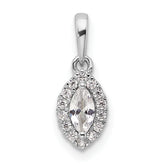 14k White Gold 1/10 carat Lab Grown Diamond VS/SI+ G+ and White Sapphire April Birthstone Pendant
