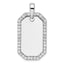 Lab-Grown Diamond Dog Tag Pendant in 14K White Gold, 21mm (1 ct. tw.) - Sophia Jewelers