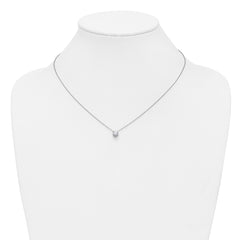14k White Gold 1/2 carat Lab Grown Diamond VS/SI+ G+ Round Complete 18 inch Solitaire Slide Necklace