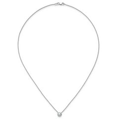 14k White Gold 1/2 carat Lab Grown Diamond VS/SI+ G+ Round Complete 18 inch Solitaire Slide Necklace