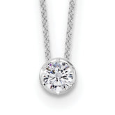 14k White Gold 1/2 carat Lab Grown Diamond VS/SI+ G+ Round Complete 18 inch Solitaire Slide Necklace