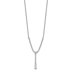 14k White Gold 1 carat Lab Grown Diamond VS/SI+ G+ Adjustable up to 24 inch Tennis Style Bolo Necklace