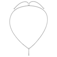 14k White Gold 1 carat Lab Grown Diamond VS/SI+ G+ Adjustable up to 24 inch Tennis Style Bolo Necklace