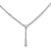 14k White Gold 1 carat Lab Grown Diamond VS/SI+ G+ Adjustable up to 24 inch Tennis Style Bolo Necklace