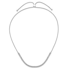14k White Gold 3 1/3 carat Lab Grown Diamond VS/SI+ G+ Adjustable 13.5 to 24 inch Double Row Tennis Bolo Necklace