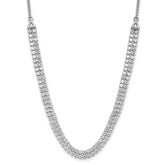 14k White Gold 3 1/3 carat Lab Grown Diamond VS/SI+ G+ Adjustable 13.5 to 24 inch Double Row Tennis Bolo Necklace