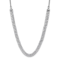 14k White Gold 3 1/3 carat Lab Grown Diamond VS/SI+ G+ Adjustable 13.5 to 24 inch Double Row Tennis Bolo Necklace