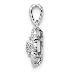 14k White Gold 1/2 carat Lab Grown Diamond VS/SI+ G+ Square Halo Pendant