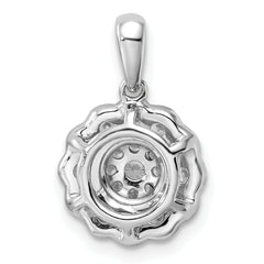 14k White Gold 1/2 carat Lab Grown Diamond VS/SI+ G+ Square Halo Pendant