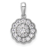 14k White Gold 1/2 carat Lab Grown Diamond VS/SI+ G+ Square Halo Pendant