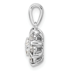 14k White Gold 1/2 carat Lab Grown Diamond VS/SI+ G+ Complete Halo Pendant