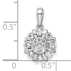 14k White Gold 1/2 carat Lab Grown Diamond VS/SI+ G+ Complete Halo Pendant