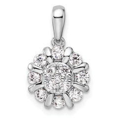 14k White Gold 1/2 carat Lab Grown Diamond VS/SI+ G+ Complete Halo Pendant