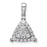 14k White Gold 1/2 carat Lab Grown Diamond VS/SI+ G+ Complete Triangle Cluster Pendant