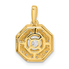 14k Two-tone 3/4 carat Lab Grown Diamond VS/SI+ G+ Octogon Halo Pendant