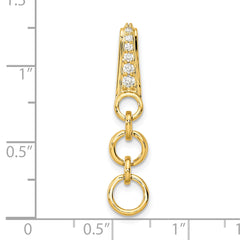 14k 1/8 carat Lab Grown Diamond VS/SI+ G+ Dangle Circle Chain Slide Pendant