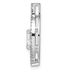 14k White Gold 1/5 carat Lab Grown Diamond VS/SI+ G+ 3/4 carat Center Round Semi Mount Chain Slide Pendant