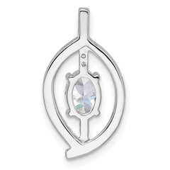 14k White Gold 1/5 carat Lab Grown Diamond VS/SI+ G+ 3/4 carat Center Round Semi Mount Chain Slide Pendant